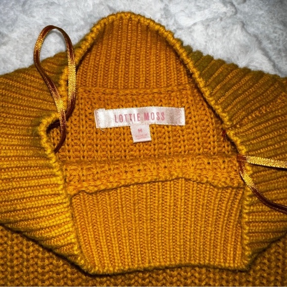 Lotti Moss Mustard Sweater with Stripe - Size Medium - Picture 3 of 3